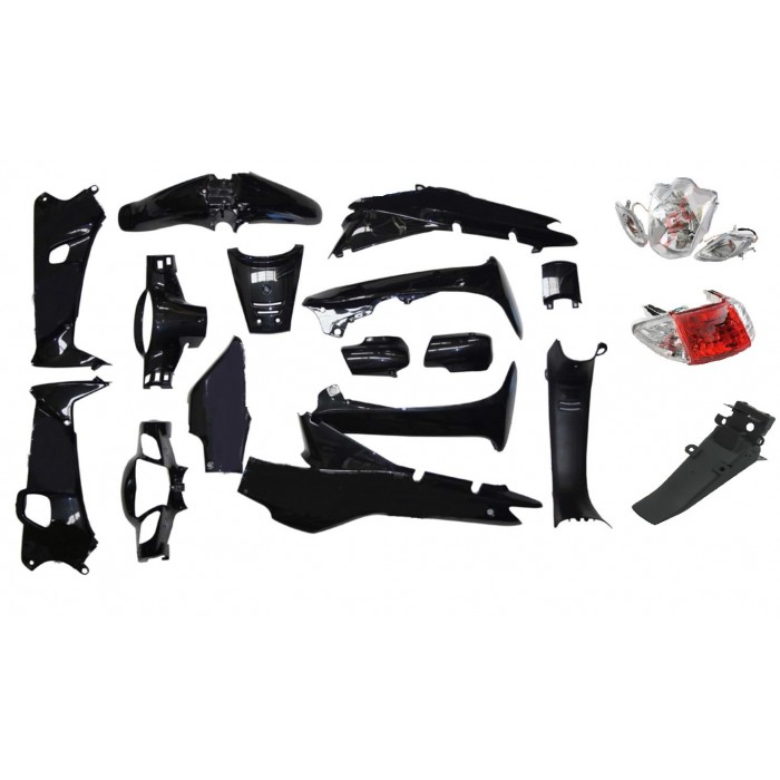 CUB KH 100 KAPORTA SETİ SİYAH (FAR + STOP) DAHİL