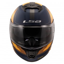 LS2 STREAM 2 VINTAGE MAT NAVY MAVİ-TURUNCU-KAHVERENGİ KAPALI KASK - L