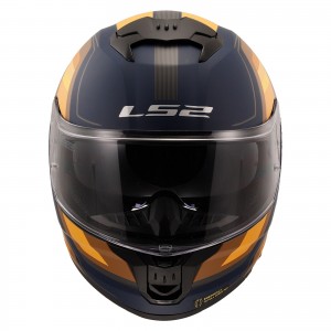 LS2 STREAM 2 VINTAGE MAT NAVY MAVİ-TURUNCU-KAHVERENGİ KAPALI KASK - XXL