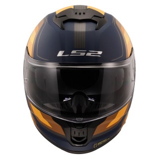 LS2 STREAM 2 VINTAGE MAT NAVY MAVİ-TURUNCU-KAHVERENGİ KAPALI KASK - XXL
