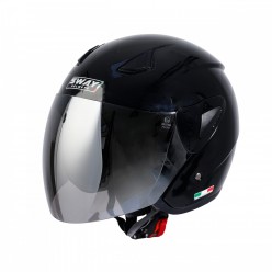 SWAY 733 YARIM KASK SİYAH - M (AYNALI CAM)