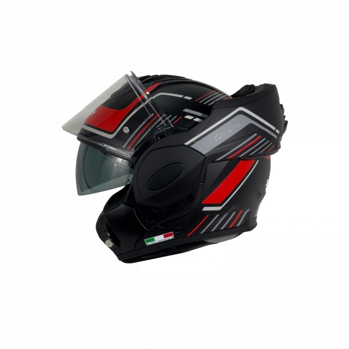 SWAY X600 ÇENE TAM AÇILIR KASK - SİYAH - KIRMIZI - XL