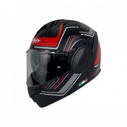 SWAY X600 ÇENE TAM AÇILIR KASK - SİYAH - KIRMIZI - XL