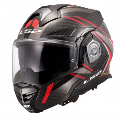 LS2 ADVANT X KARBON FUTURE II KIRMIZI KASK (180° dönebilen çene) - XL