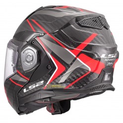 LS2 ADVANT X KARBON FUTURE II KIRMIZI KASK (180° dönebilen çene) - XL