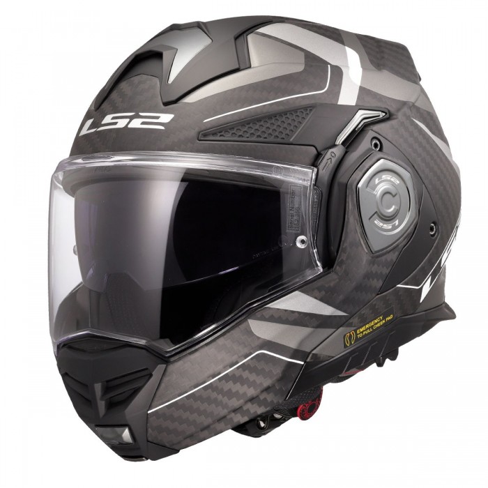 LS2 ADVANT X KARBON HORIZON MAT GÜMÜŞ-GRİ KASK (180° dönebilen çene) - L