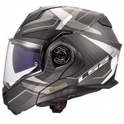 LS2 ADVANT X KARBON HORIZON MAT GÜMÜŞ-GRİ KASK (180° dönebilen çene) - L