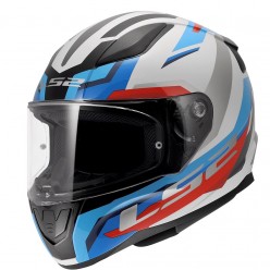 LS2 RAPID 2 HYPER BEYAZ - MAVİ - KIRMIZI KAPALI KASK - XL