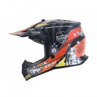 SWAY 618 ÇOCUK CROSS KASK GASOLINE - TURUNCU - GRİ - SARI - XL