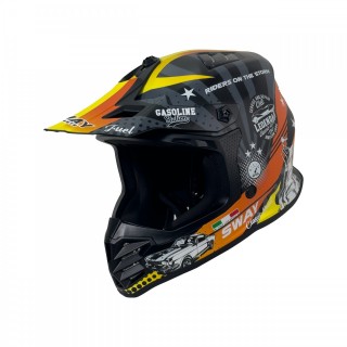 SWAY 618 ÇOCUK CROSS KASK GASOLINE - TURUNCU - GRİ - SARI - XL