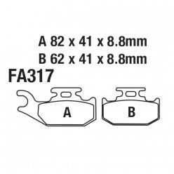 ARKA FREN DİSK BALATASI FA317 ATV CF MOTO 550 SUZUKİ LT-A 500 BOMBARDİE CAN-AM CANNONDALE JOHN DEERE