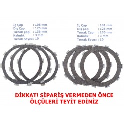 CF MOTO 250 NK / 250 SR / 450 SR DEBRİYAJ BALATASI (3 + 3) - 10 TIRNAK /346