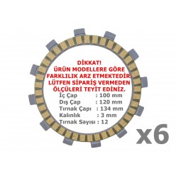 CF MOTO 250 NK / SR DEBRİYAJ BALATASI 6 Lİ SET - 12 TIRNAK /344