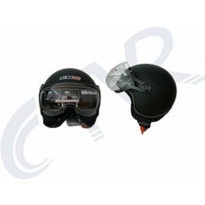 CTVR-201 AÇIK ÇENESİZ YARIM KASK - MAT SİYAH - L