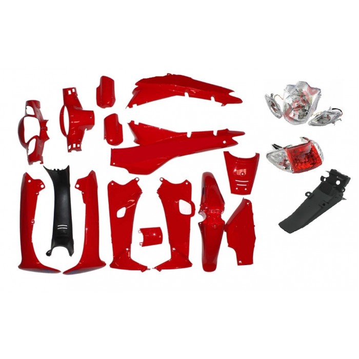 CUB KH 100 KAPORTA SETİ KIRMIZI (FAR + STOP) DAHİL