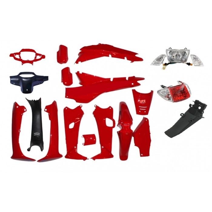 CUB LİFAN 110 KAPORTA SETİ KIRMIZI FAR - STOP DAHİL