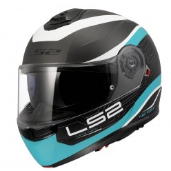 LS2 STROBE 2 VICTORY MAT TITANIUM-BEYAZ-METAL MAVİ KASK M