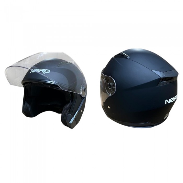 NERO KASK ÇENESİZ 528-1 MAT SİYAH (M) (MANUEL VİZÖR)