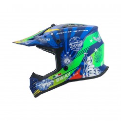 SWAY 618 ÇOCUK CROSS KASK GREED MAVİ - KIRMIZI / XL BEDEN