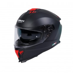 SWAY 865 GÜNEŞ GÖZLÜKLÜ KAPALI KASK - MAT SİYAH - M