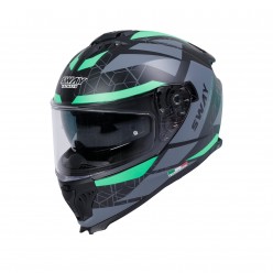 SWAY 865 GÜNEŞ GÖZLÜKLÜ KAPALI KASK - SİYAH - YEŞİL - L