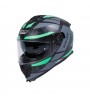 SWAY 865 GÜNEŞ GÖZLÜKLÜ KAPALI KASK - SİYAH - YEŞİL - XXL