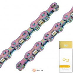 KMC TEC Renkli Zincir 8 Vites 116 Bakla – Sakura Pink