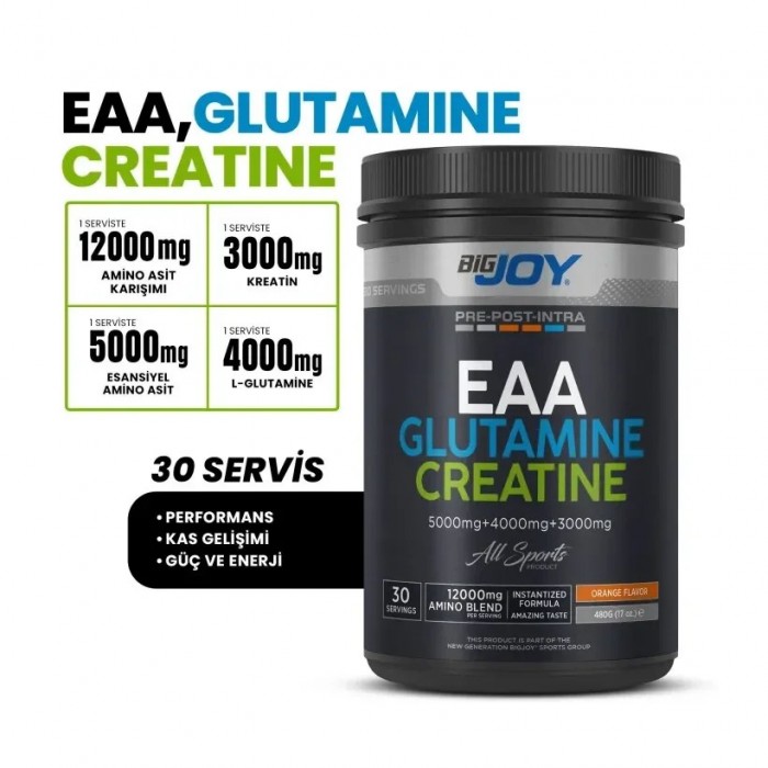 BİG JOY EAA + GLUTAMİNE + CREATİNE 480 GR BİG JOY EAA + GLUTAMİNE + CREATİNE 480 GR