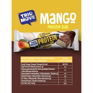 ÇİKOLATA KAPLAMALI 50 GR PROTEİN BAR - MANGOLU VE SÜTLÜ ÇİKOLATALI %33 PROTEİN, 50 GR x 9 ADET