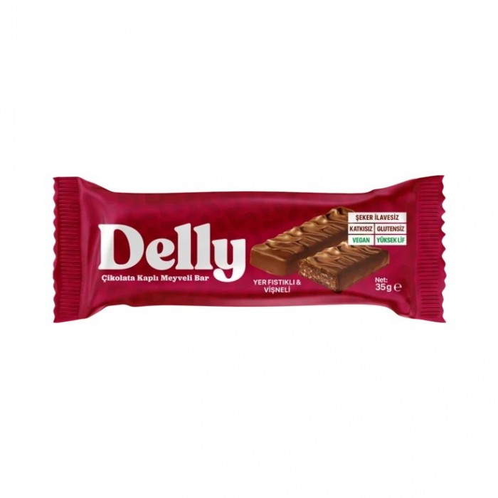 ÇİKOLATA KAPLI YER FISTIKLI & VİŞNELİ MEYVELİ BAR 12 ADET X 35 GR