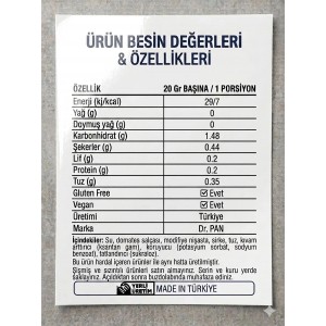 DR.PAN KETÇAP ŞEKERSİZ-DÜŞÜK KALORİ 520 GR