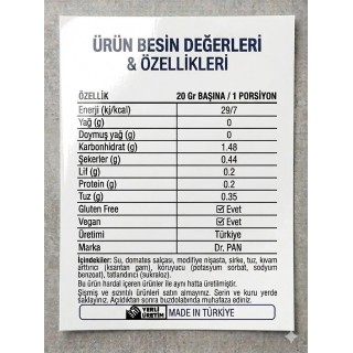 DR.PAN KETÇAP ŞEKERSİZ-DÜŞÜK KALORİ 520 GR