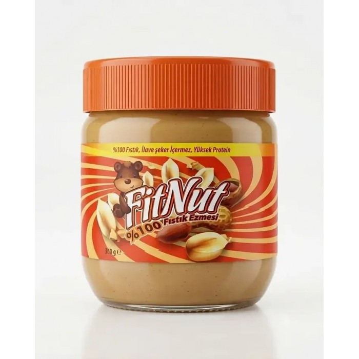 FİTNUT ŞEKRSİZ %100 FISTIK EZMESİ 360 GR