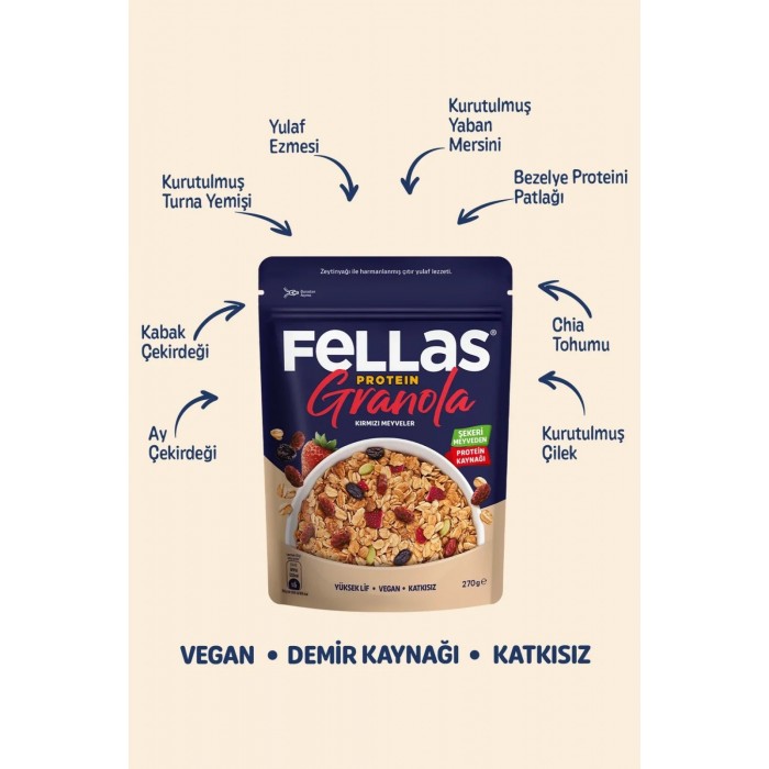 Protein Granola - Kırmızı Meyveler (270 g)