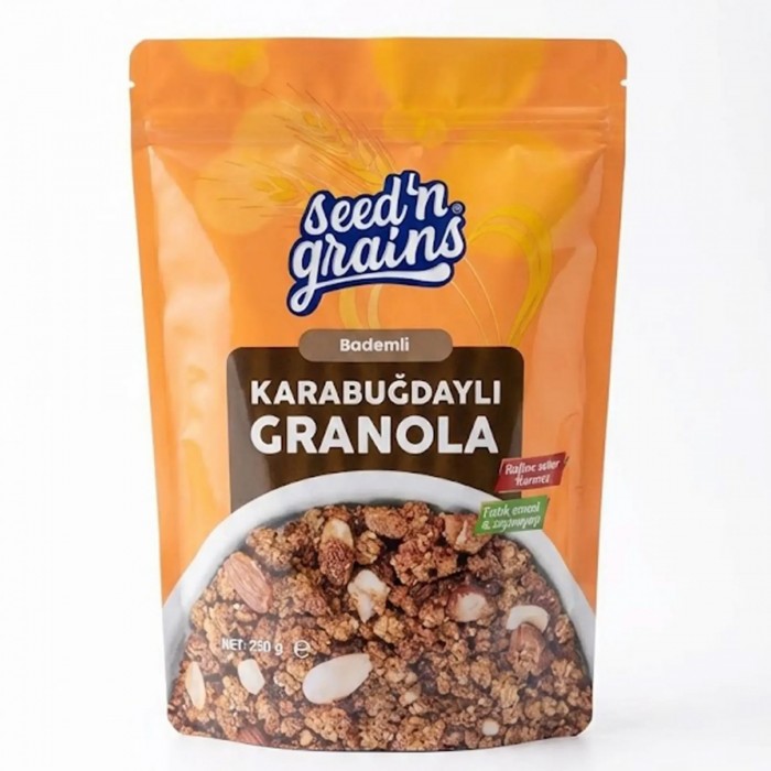 SEED'N GRAİNS KARABUĞDAY GRANOLA BADEMLİ 250 GR
