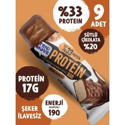 TRİO MOVE ÇİKOLATA KAPLAMALI 50 GR PROTEİN BAR - %33 PROTEİN, 50 GR x 9 ADET