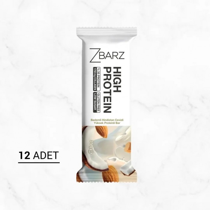 ZBARZ Bademli Hindistan Cevizli Yüksek Proteinli Bar