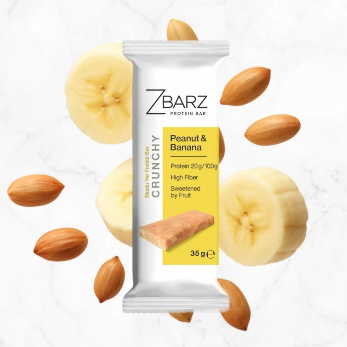 ZBARZ Crunchy Muzlu Yer fıstıklı Proteinli Bar